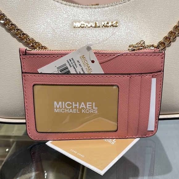 MICHAEL KORS SMALL TOP ZIP COINPOUCH WITH ID CARD CASE WALLET 
PRIMROSE 
NWT - Picture 4 of 16